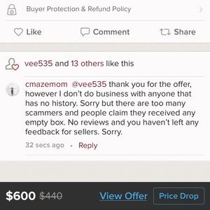 Must have a buying/selling history to shop